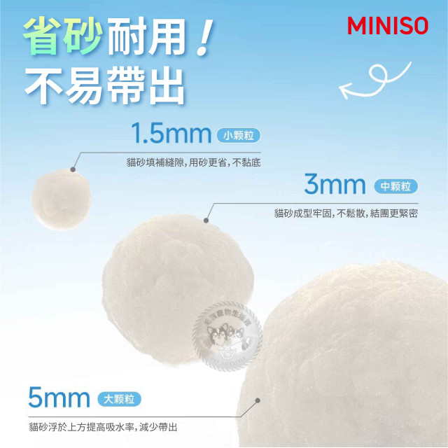 【MINISO】天然植物製造《木薯貓砂1.25kg》植物貓砂 超強吸水 凝結貓砂 抑菌除臭貓砂 結團不沾底礦砂  木薯沙 木薯砂 白月光